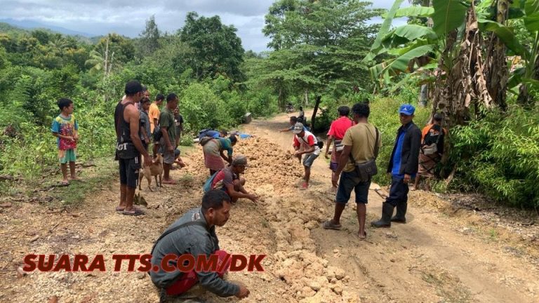 Yudi Selan Bantu Tutup Jalan Berlubang Di Kelurahan Kobekamusa