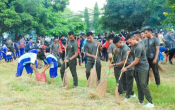 Jumat bersih, Korem 161/Wira Sakti Gelar Karya Bakti di Area GOR Flobamora Kupang.