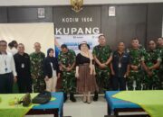 Para anggota TNI Kodim 1604 Kupang mengikuti kegiatan sosialisasi hak dan kewajiban peserta Asabri yang digelar oleh Bank BRI Kupang dan Mekarsari