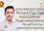 Ketua DPRD Kota Kupang  Richard Elvis Odja  Partai Gerindra Mengucapkan Selamat Memperingati Hari Kesaktian Panca Sila  01 September 2024